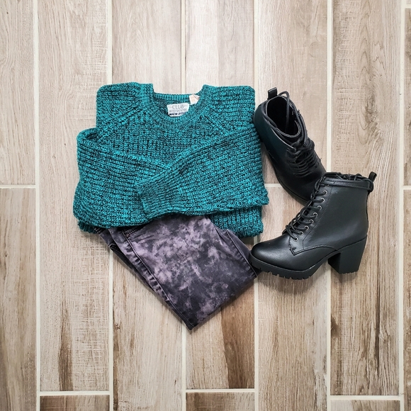 Men's Turquoise Tip Top Tailors Knit Sweater - Picture 5 of 6